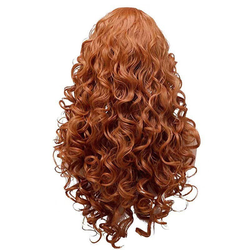 Brown Long Roll Wig Net Red Same Style Instant Noodles Fluffy Natural