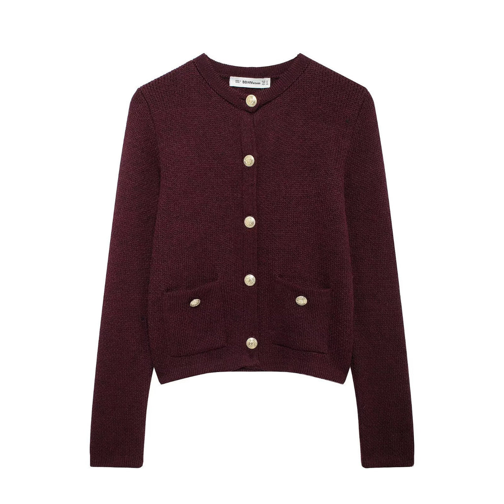 Knitwear Women's Round Neck Solid Color Loose Pullover Leisure