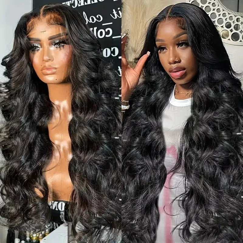 Lace Chemical Fiber Black Big Wave Headgear