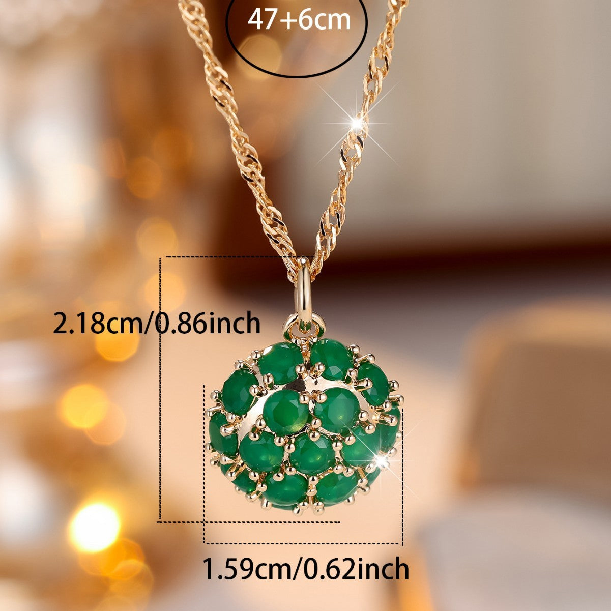 Hot Sale In Europe And America Exquisite Round Emerald Full Diamond Necklace