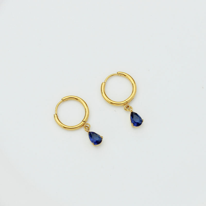 Drop-shaped Zircon Earrings Women's Stainless Steel Light Luxury High Sense