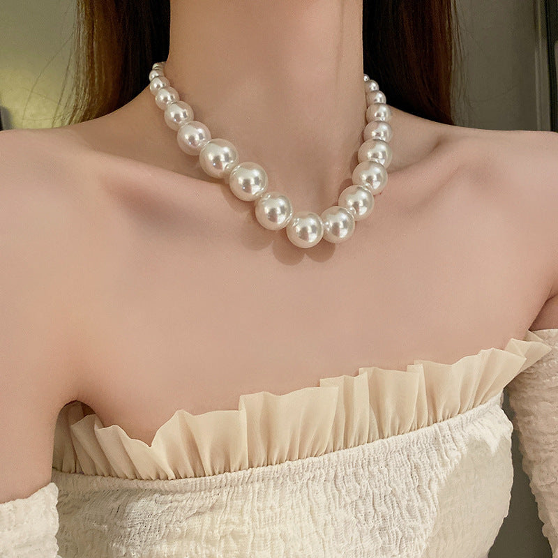 French Retro Gradient Large And Small Pearls Necklace