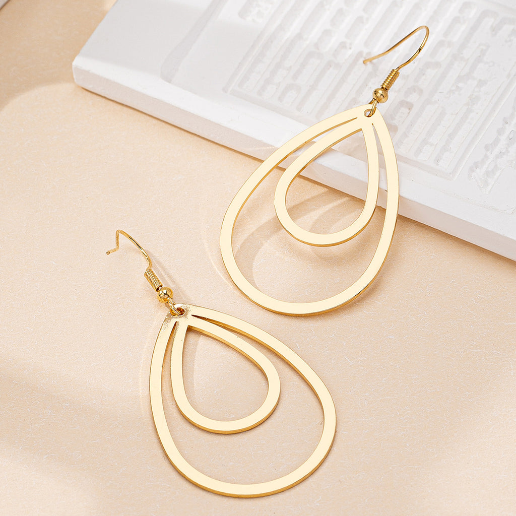 Fashion Simple Drop-shaped Hollow Earrings